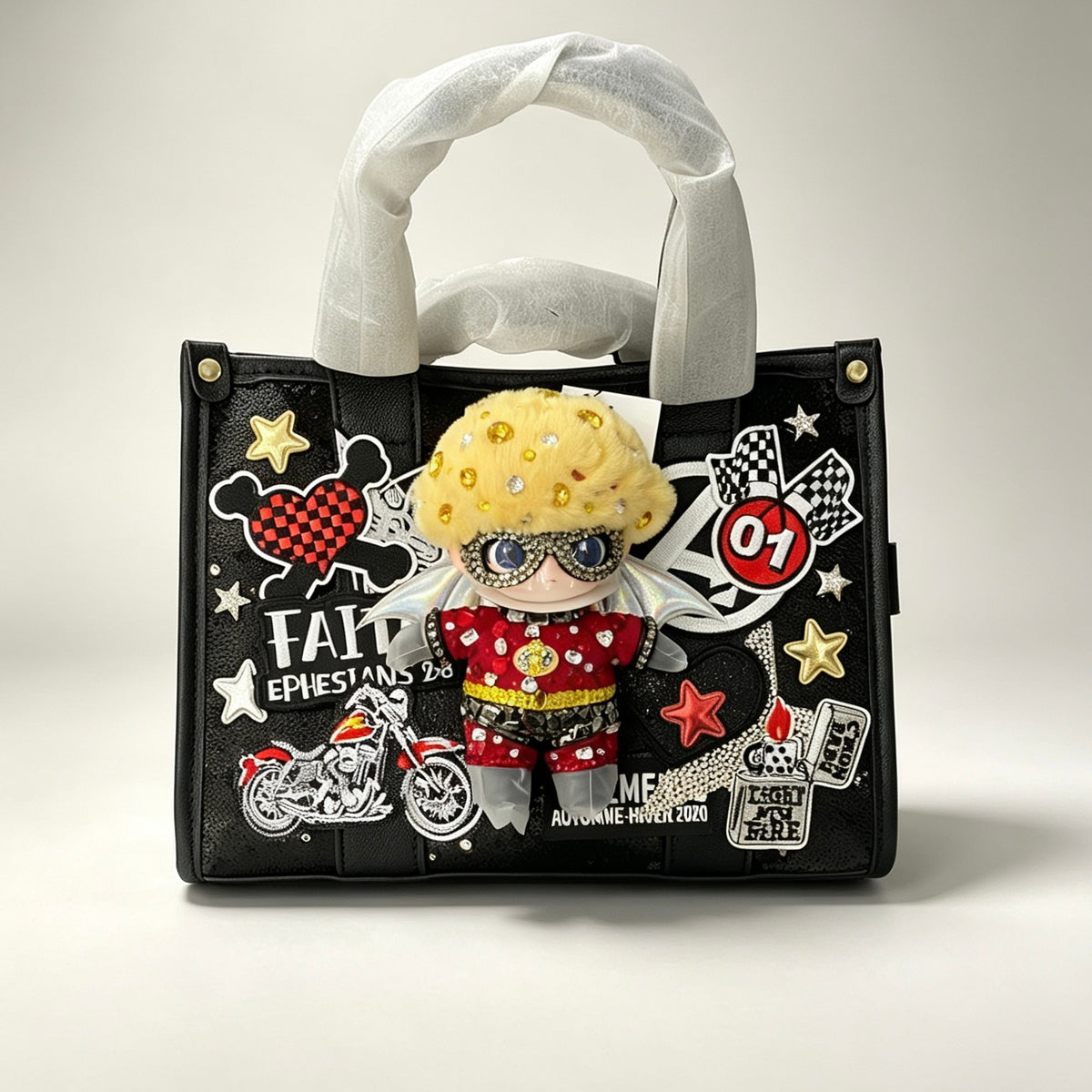 Retro Racing & Rock Handmade Doll Tote Bag Main image