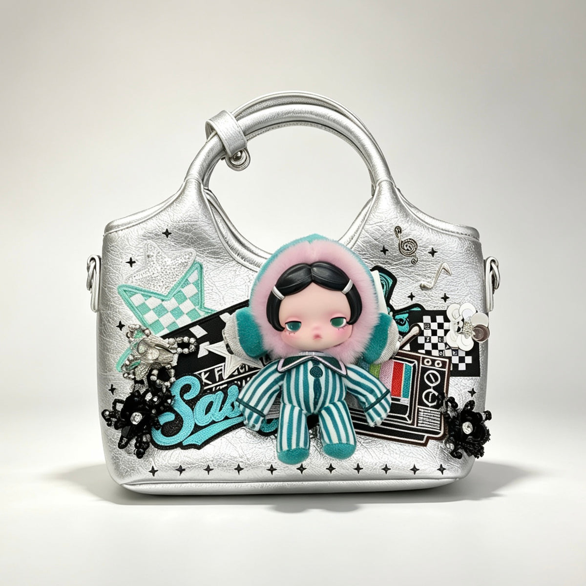 Y2K‑punk Handmade Doll Handbag