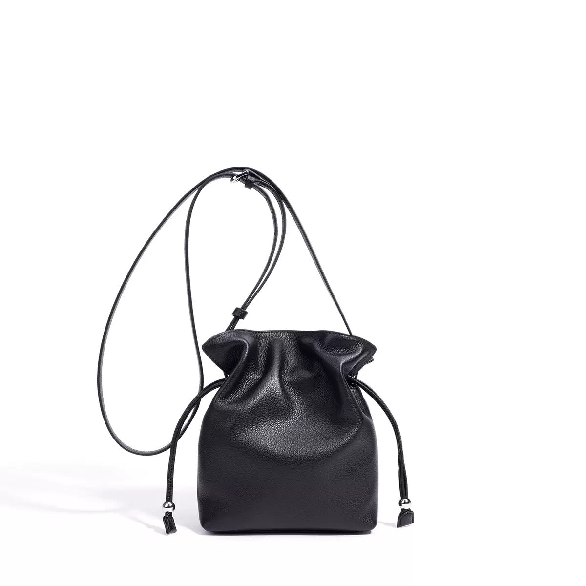 Soft Pebbled Leather Drawstring Bucket Bag Main image