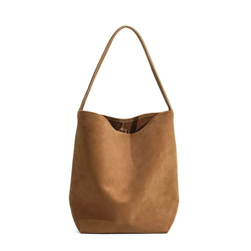 Vintage Suede Large Bucket Tote Bag Main image