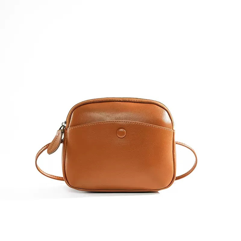 Vintage Leather Mini Camera Crossbody Bag Main image