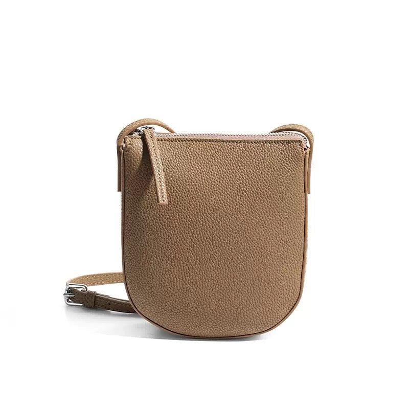 Pebbled Leather Half Moon Crossbody Bag Main image