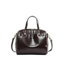 Retro Full-Grain Leather Boston Bag – Women’s Commuter Tote & Crossbody